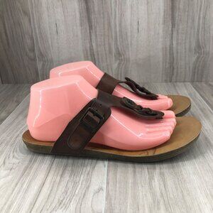 Blowfish Sandals Womens 9 Malibu Brown Thong Flat Shoes